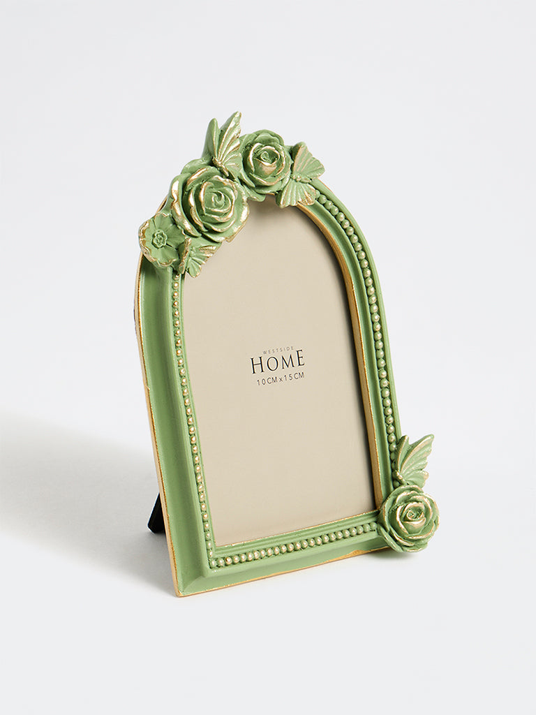 Westside Home Green Rose-Detail Arch Photo Frame