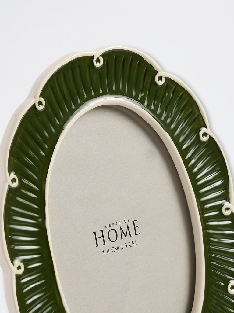 Westside Home Green Ceramic Ribbed Photoframe