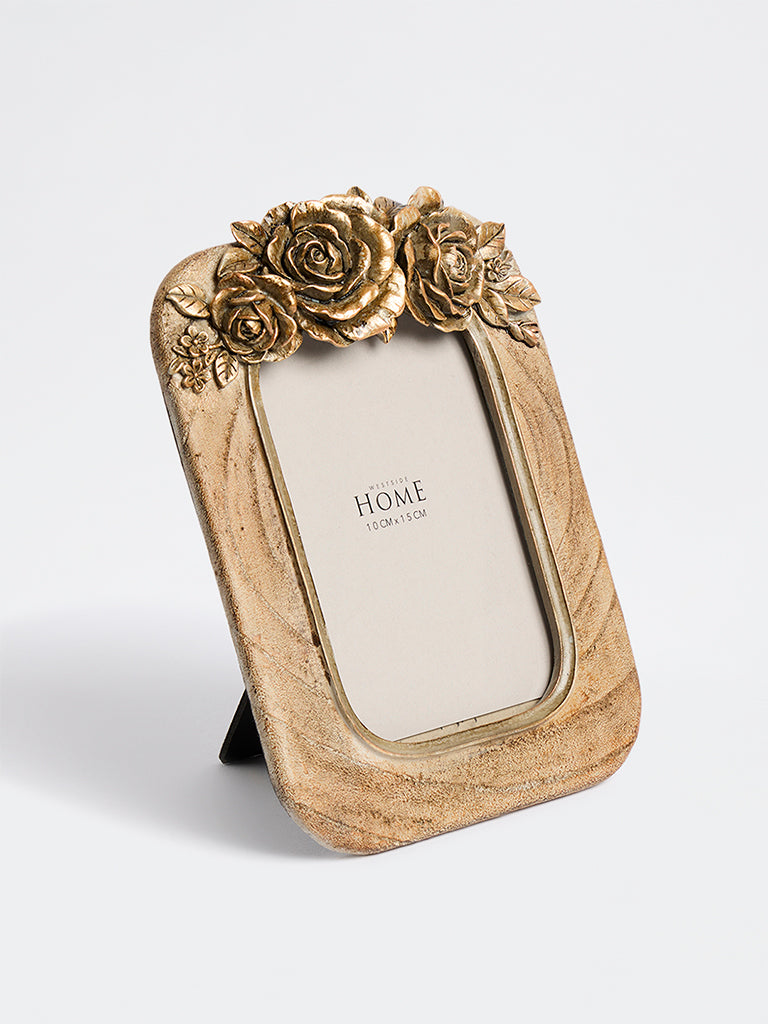 Westside Home Brown Rose-Detail Rectangular Photo Frame