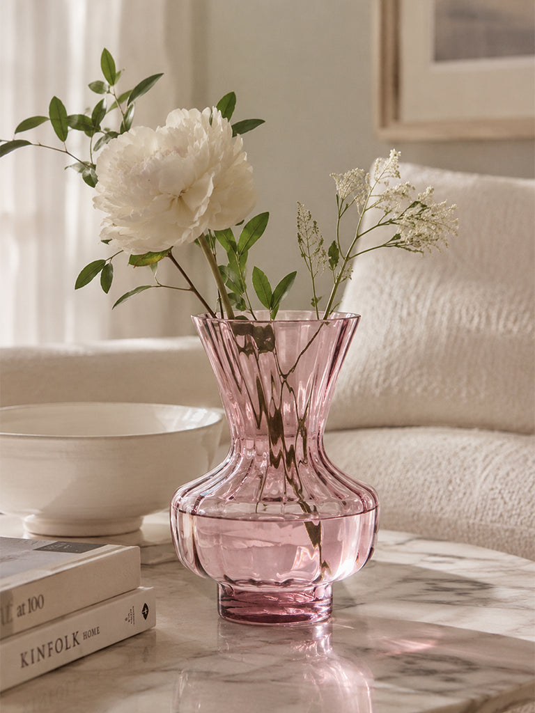 Westside Home Burgundy Swirl Glass Vase