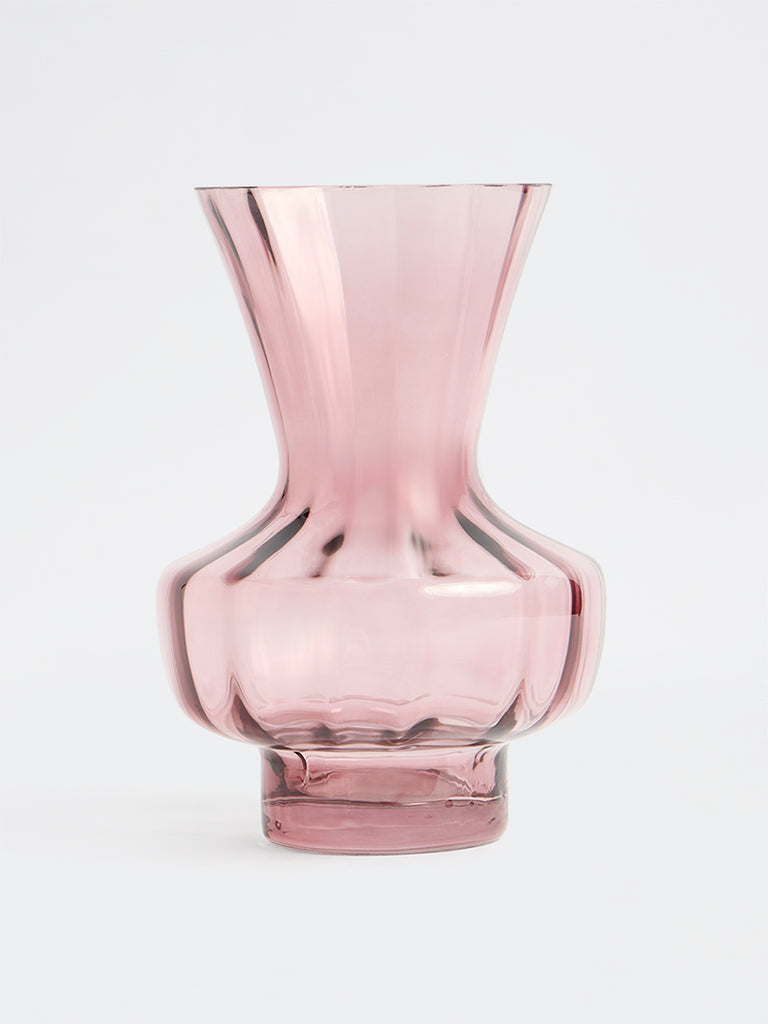 Westside Home Burgundy Swirl Glass Vase