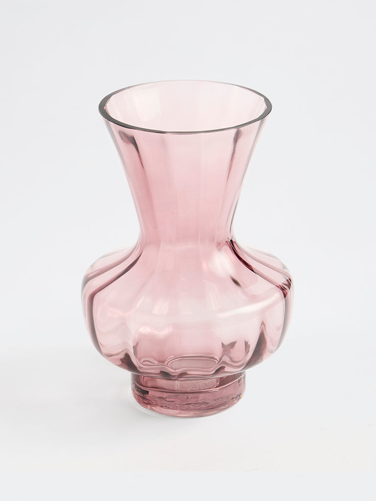Westside Home Burgundy Swirl Glass Vase