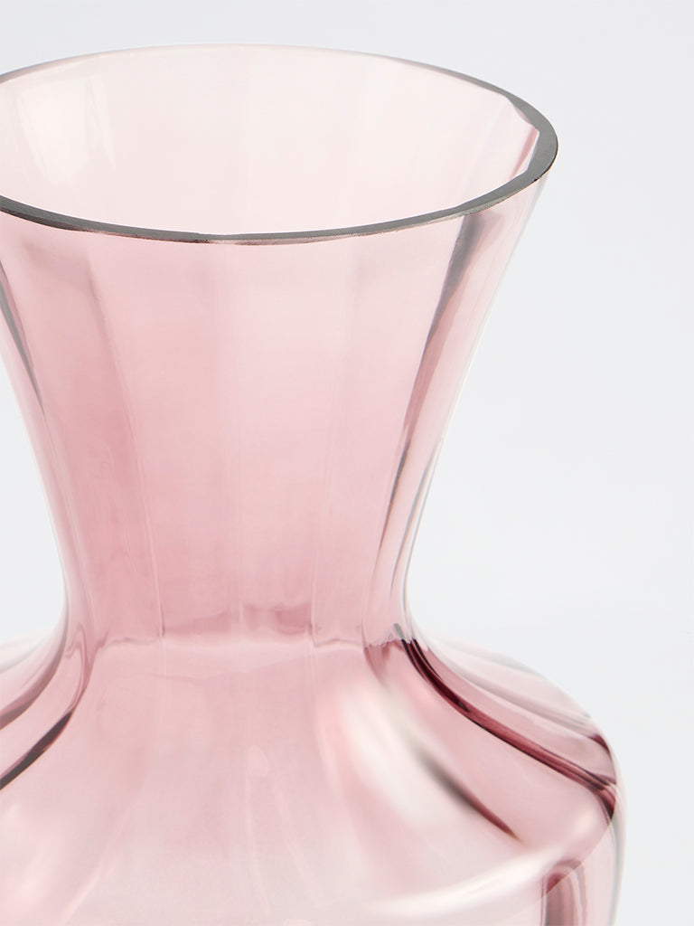 Westside Home Burgundy Swirl Glass Vase