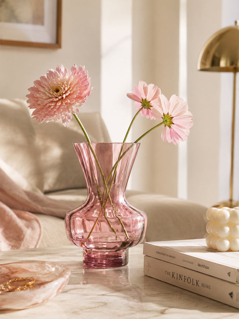 Westside Home Burgundy Swirl Glass Vase