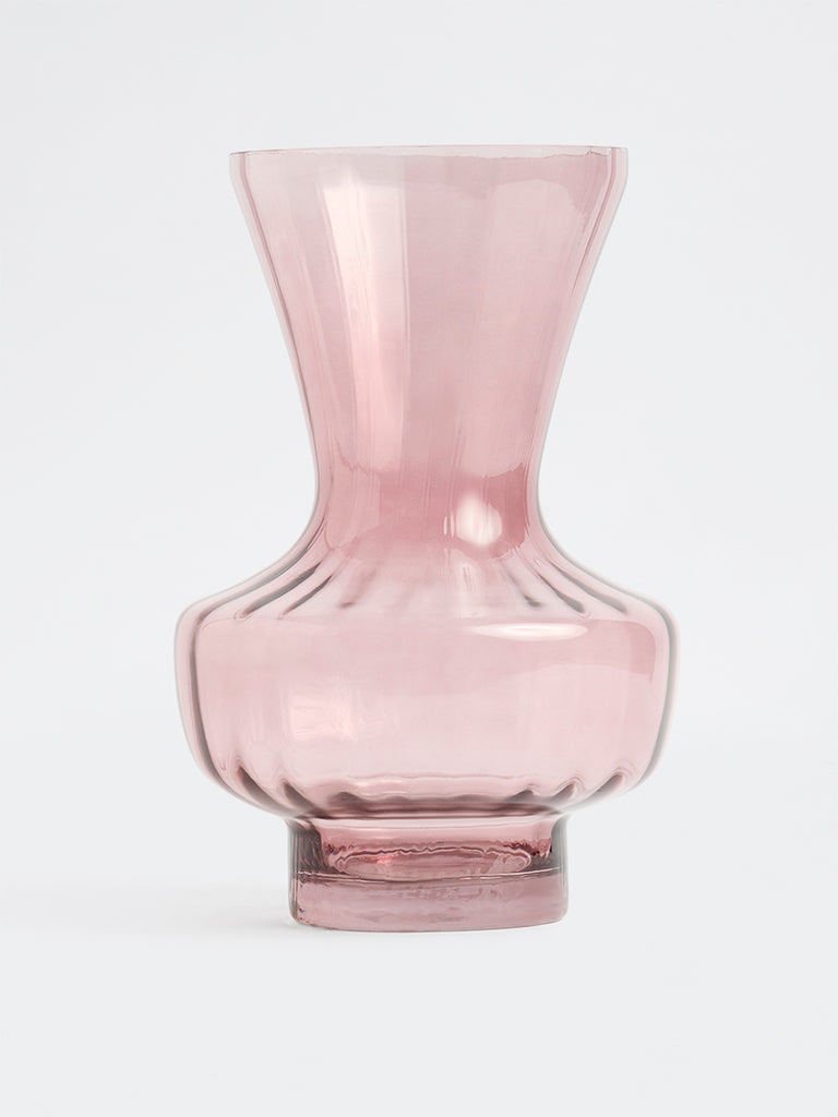Westside Home Burgundy Swirl Glass Vase