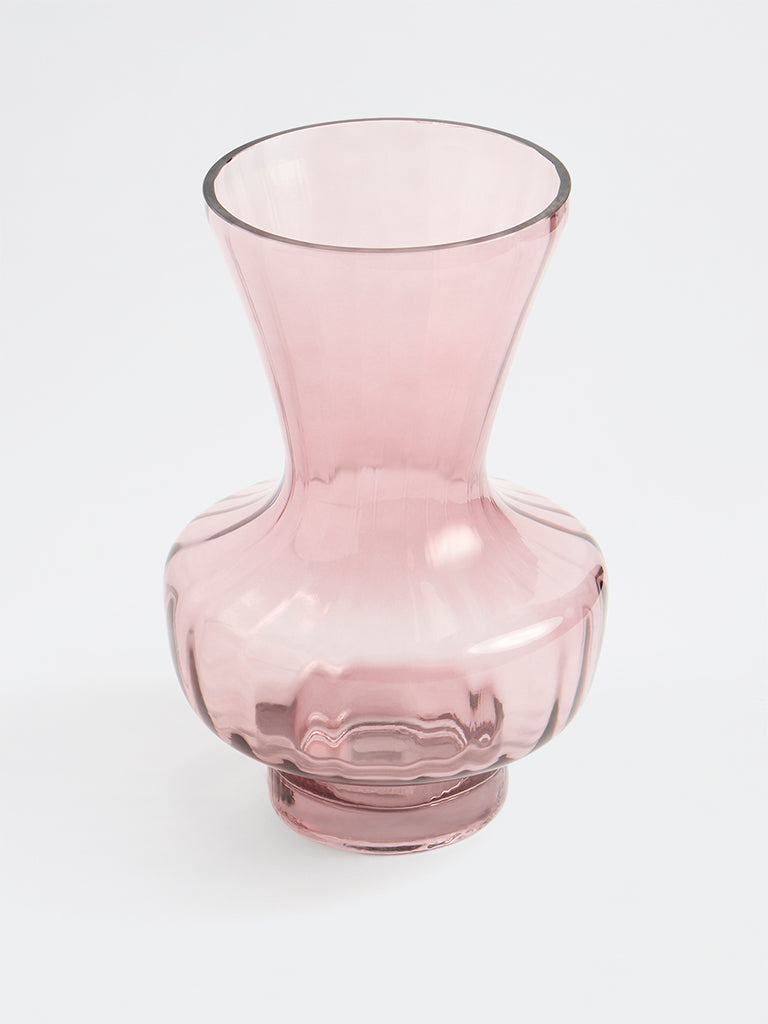 Westside Home Burgundy Swirl Glass Vase