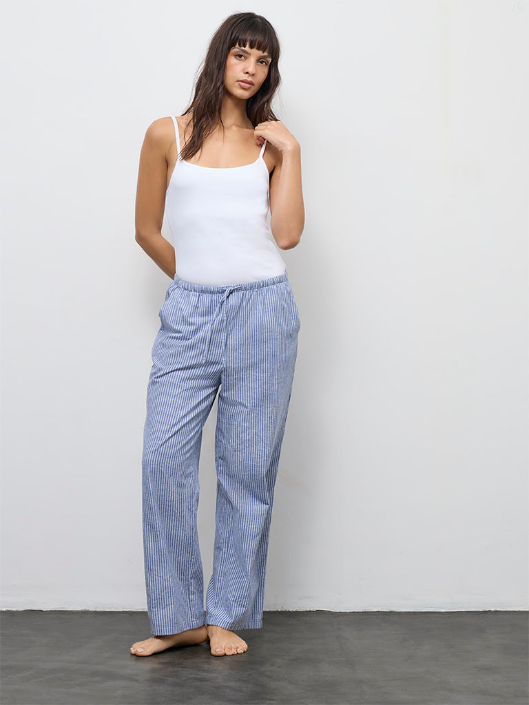 Wunderlove White Ribbed Cotton-Blend Camisole