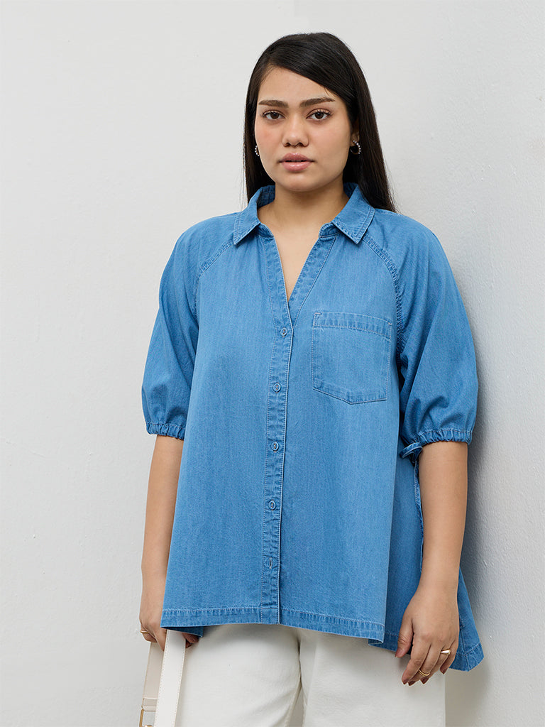 Gia Blue Denim Blouse