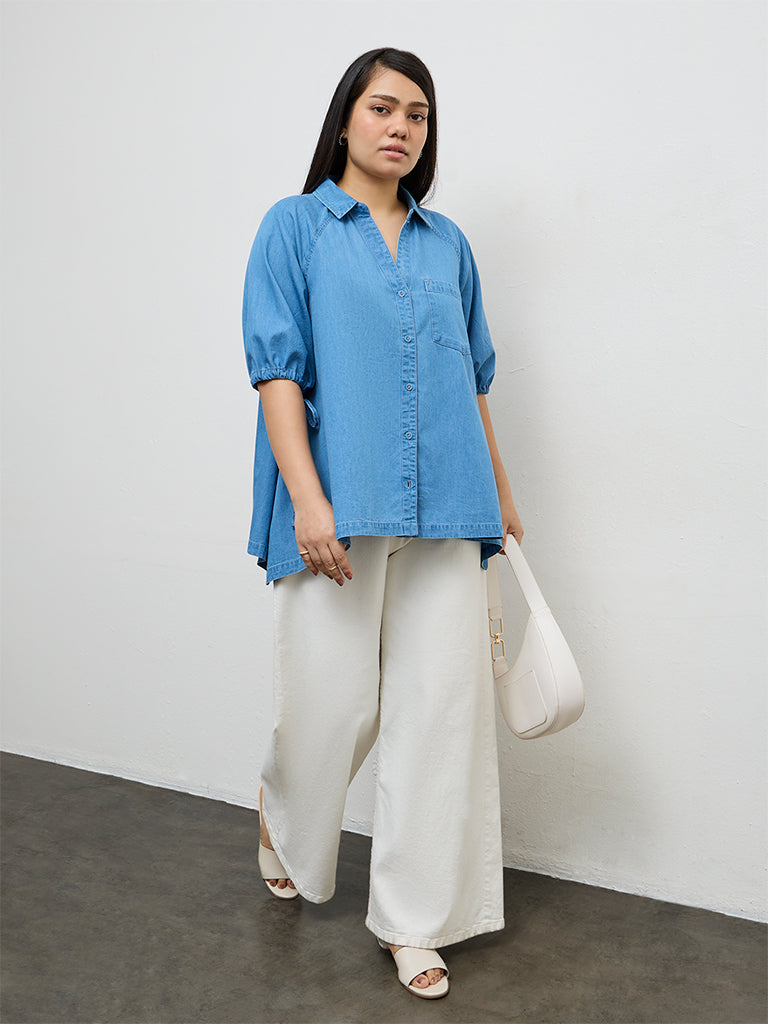 Gia Blue Denim Blouse