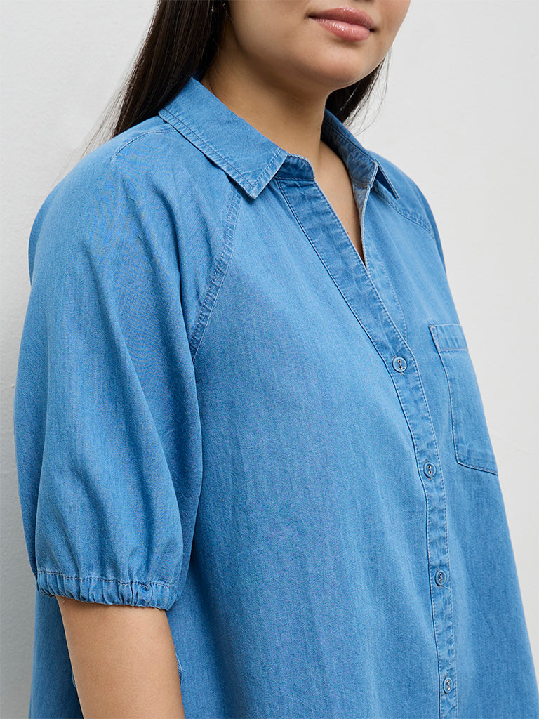 Gia Blue Denim Blouse