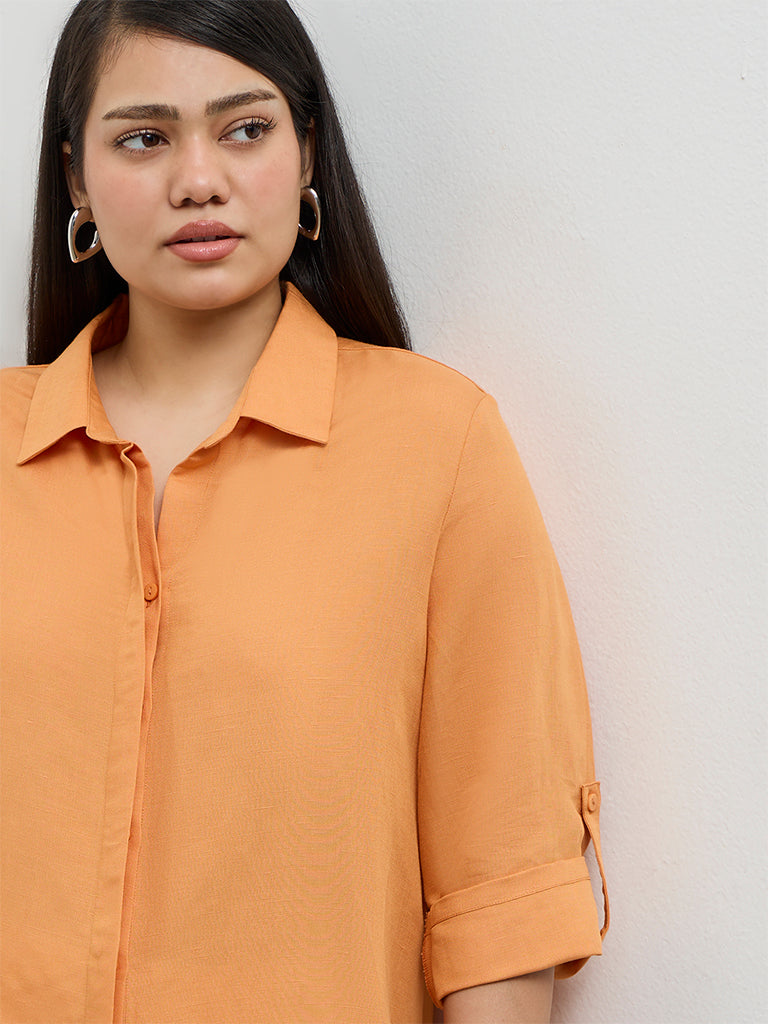Gia Orange Solid Shirt