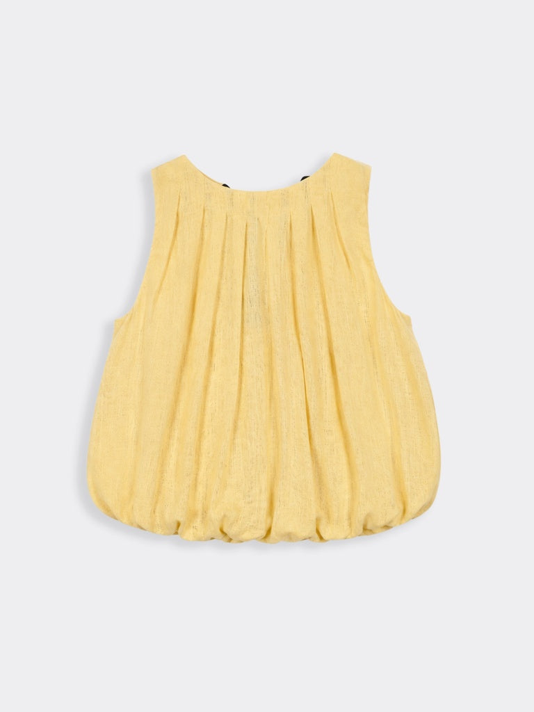 LOV Yellow Solid Linen-Blend Top