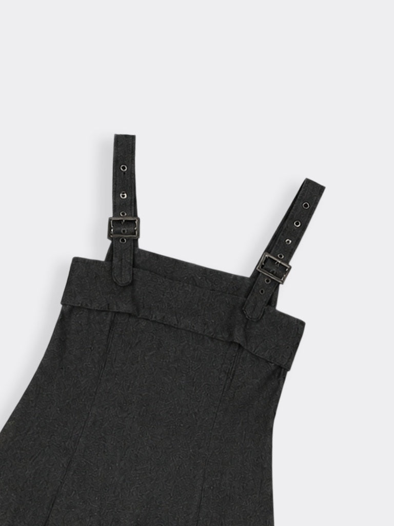 LOV Dark Grey Denim A-Line Dress