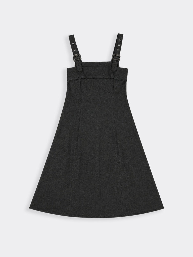LOV Dark Grey Denim A-Line Dress