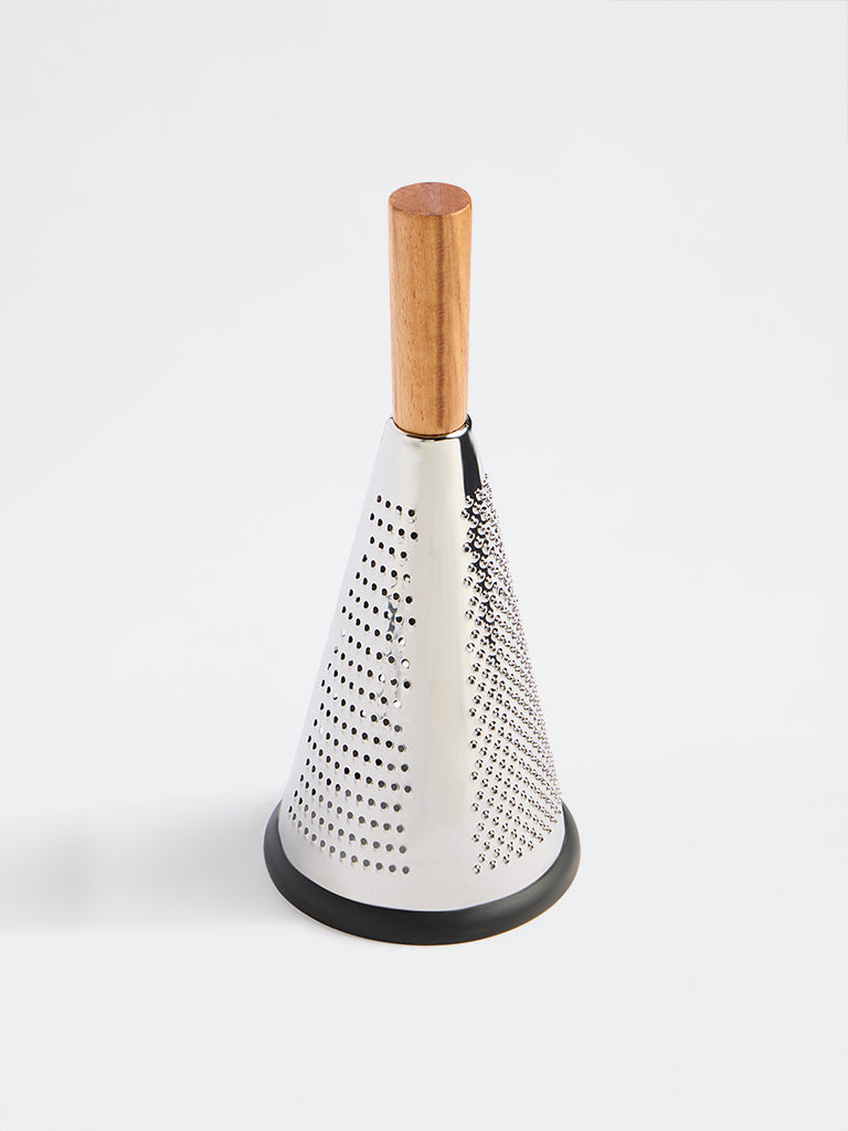 Westside Home Silver Cone Grater with Wooden Handle