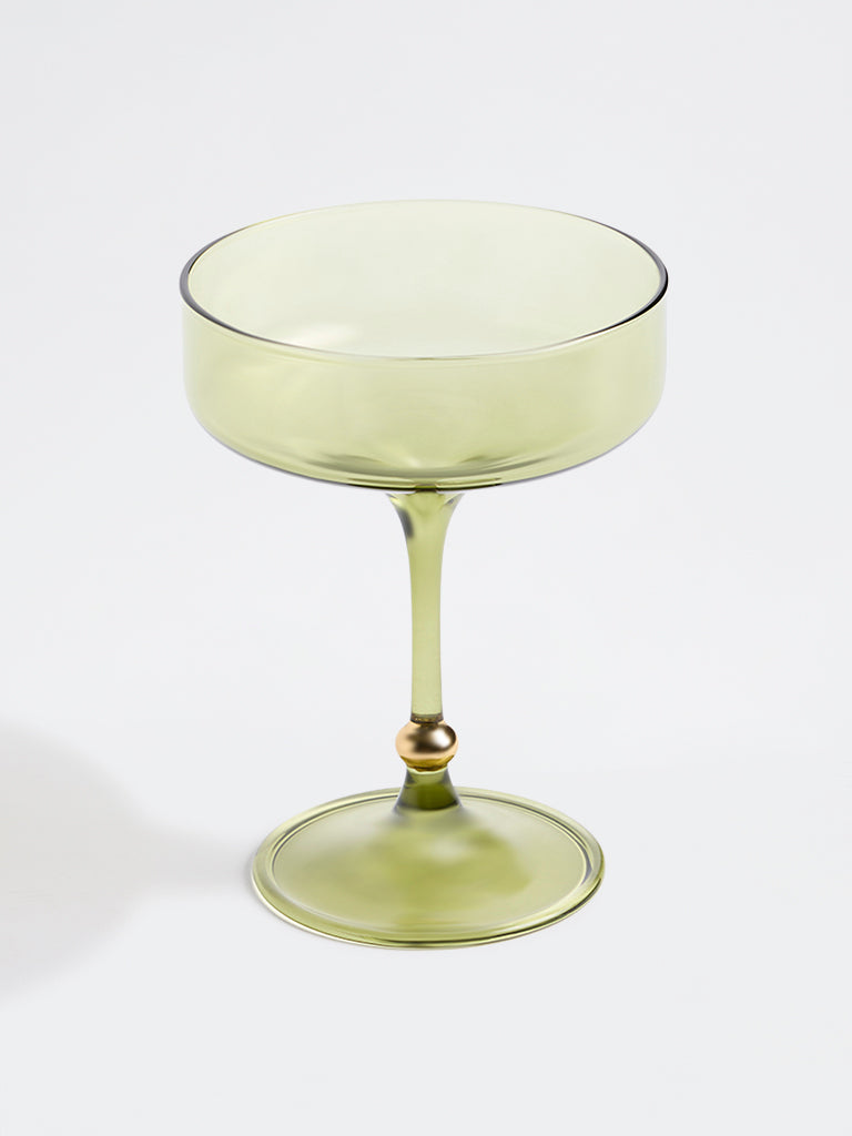 Westside Home Green Gold-Detail Coupe Glass