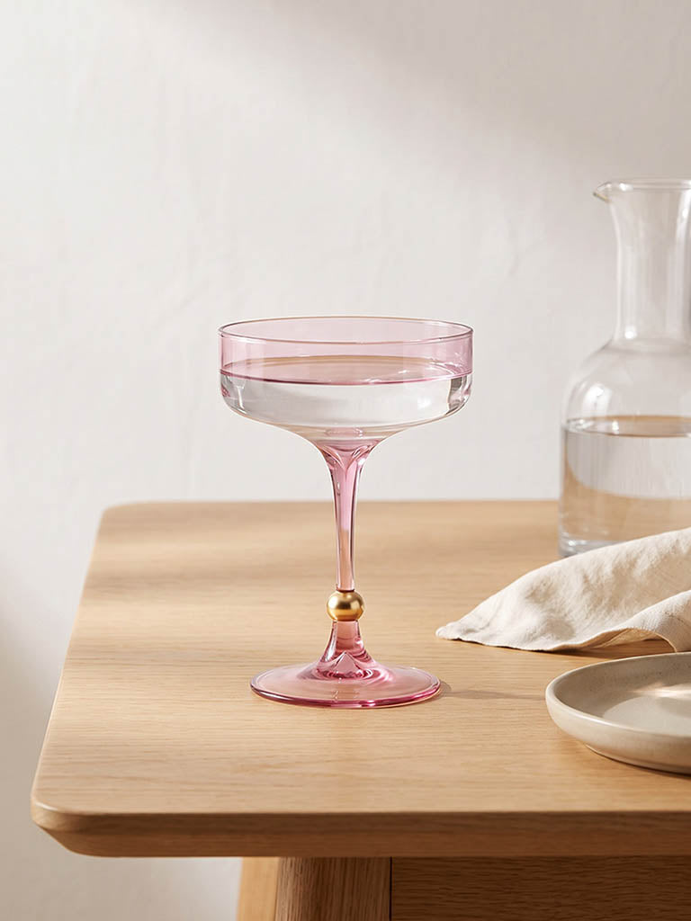 Westside Home Pink Gold-Detail Coupe Glass