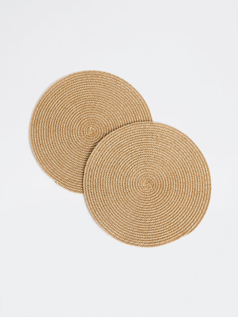 Westside Home Beige Jute Woven Placemats - Set of 2