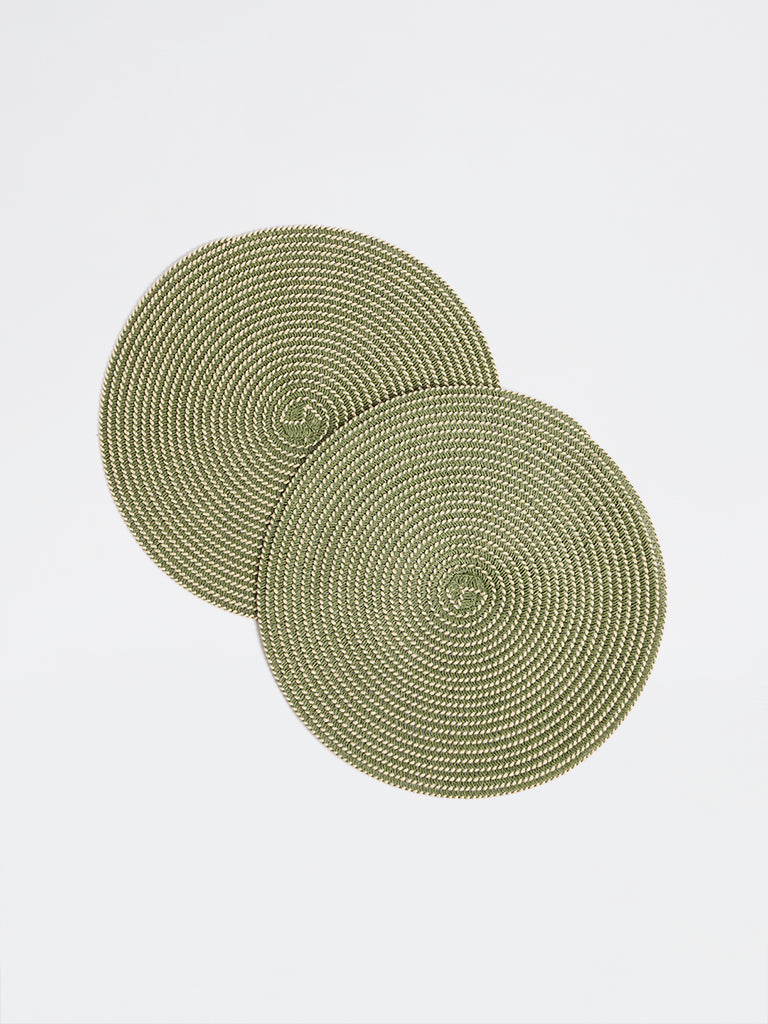 Westside Home Green Jute Woven Placemat - Set of 2