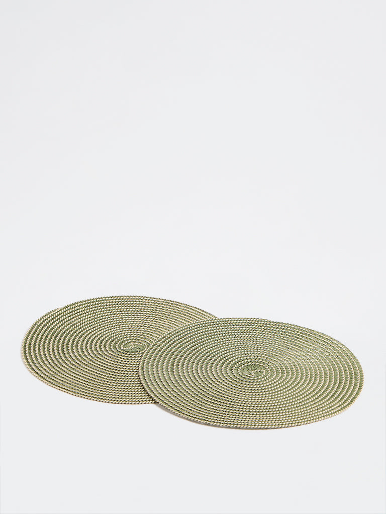 Westside Home Green Jute Woven Placemat - Set of 2
