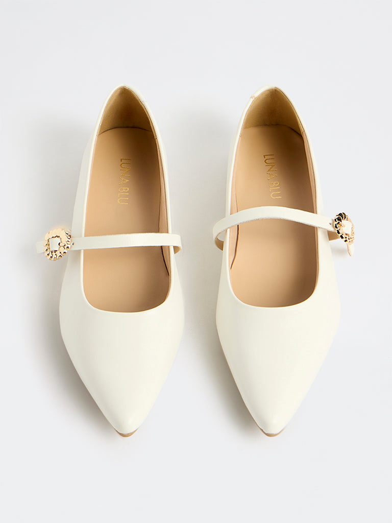 LUNA BLU White Mary Jane Shoes