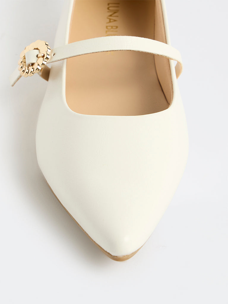 LUNA BLU White Mary Jane Shoes