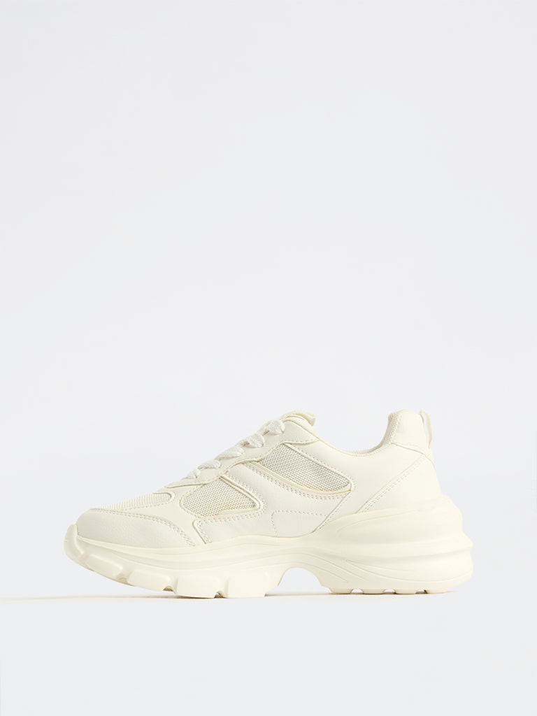 LUNA BLU White Lace-Up Sneakers