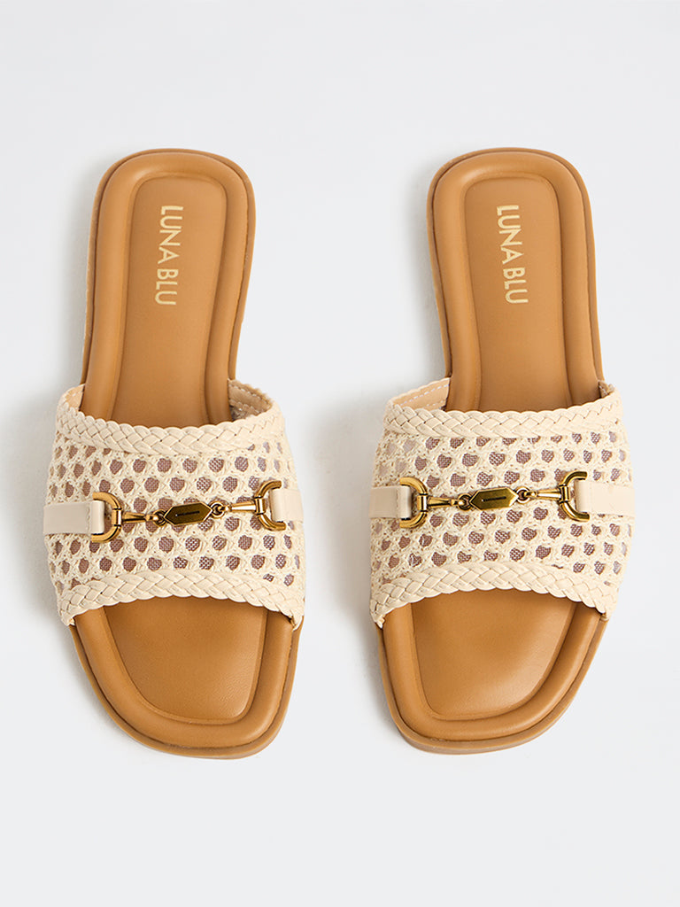 LUNA BLU Off-White Slides