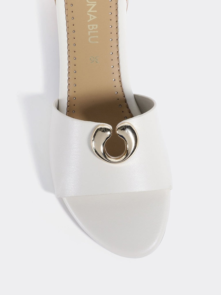 LUNA BLU Ivory Round Heel Sandals