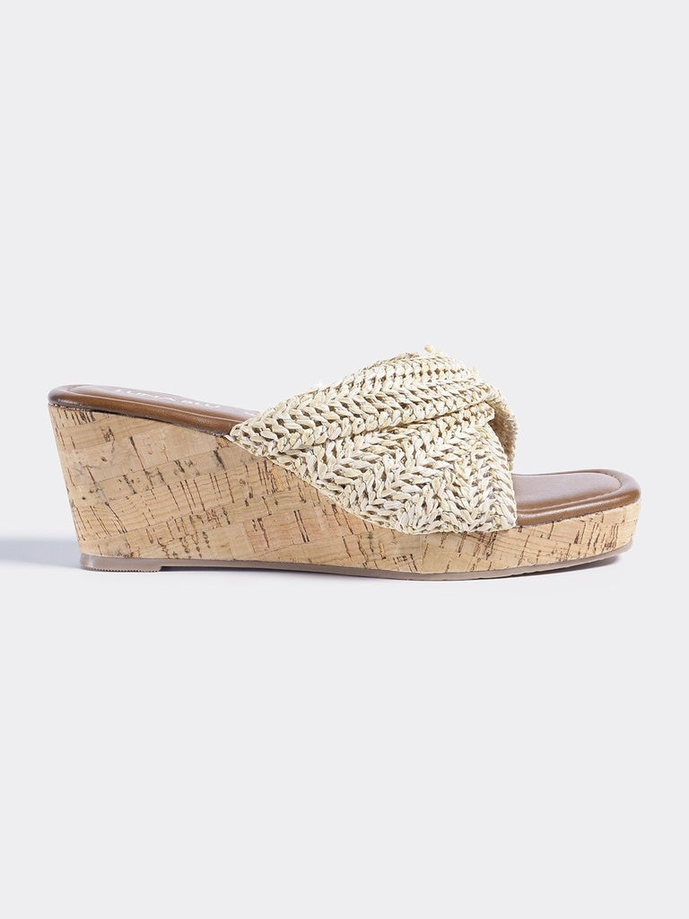LUNA BLU Natural Woven Mules