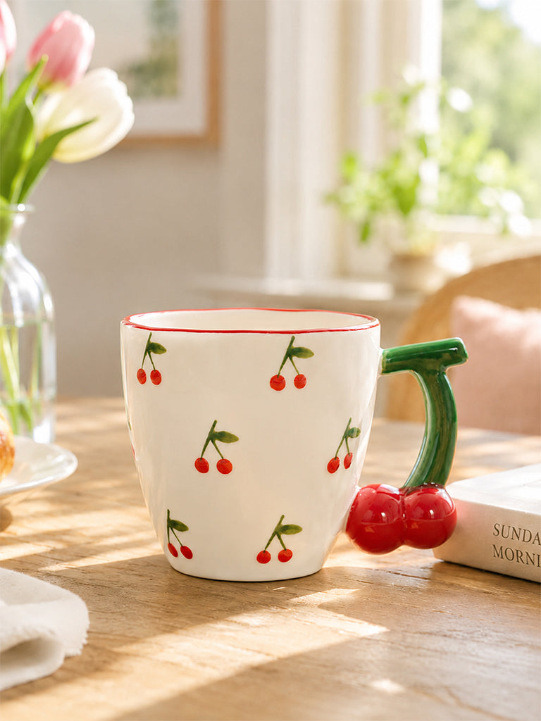 Westside Home White Cherry Detail Mug