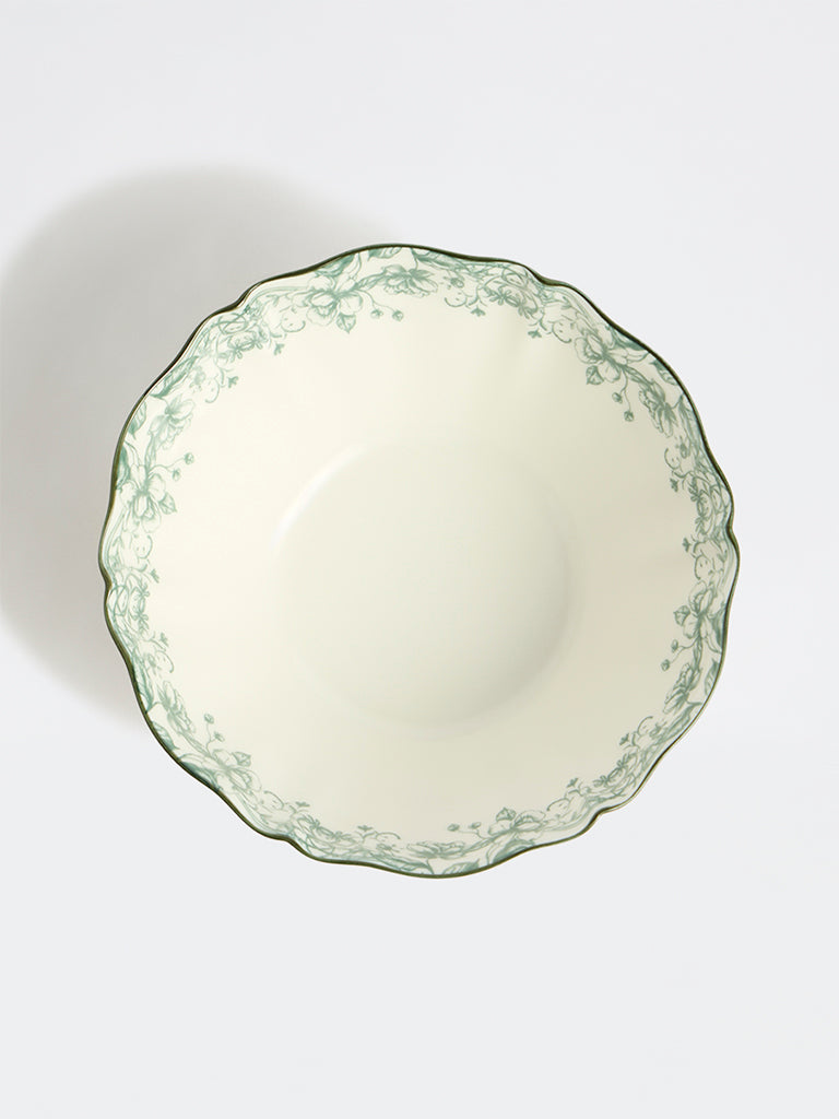 Westside Home Off-White Floral Printed Jardin Bowl