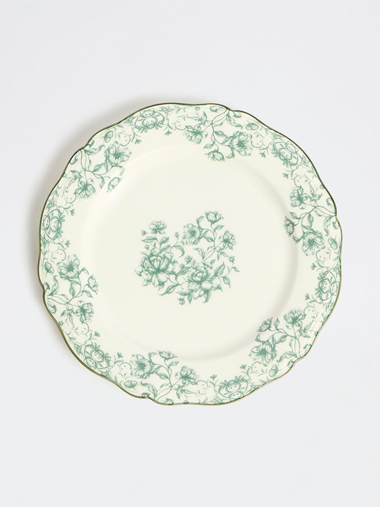 Westside Home Off-White Floral Printed Jardin Side Plate