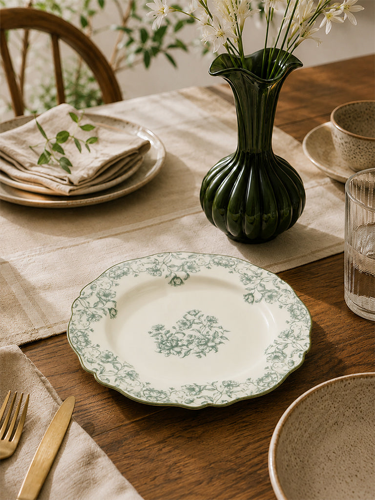 Westside Home Off-White Floral Printed Jardin Side Plate
