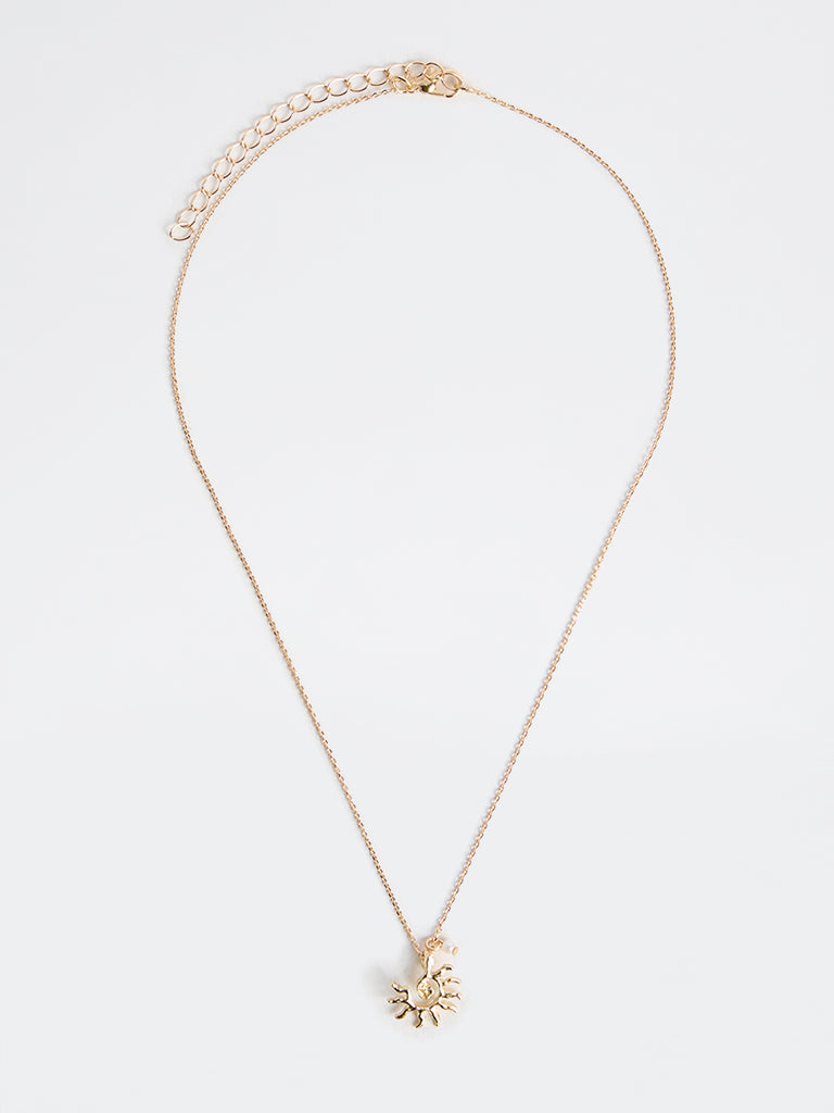 Westside Accessories Gold Sun Pendant Chain Necklace