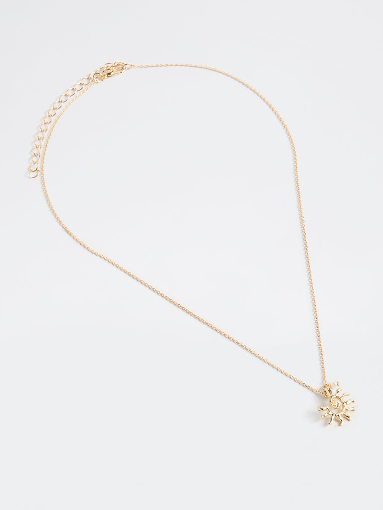 Westside Accessories Gold Sun Pendant Chain Necklace
