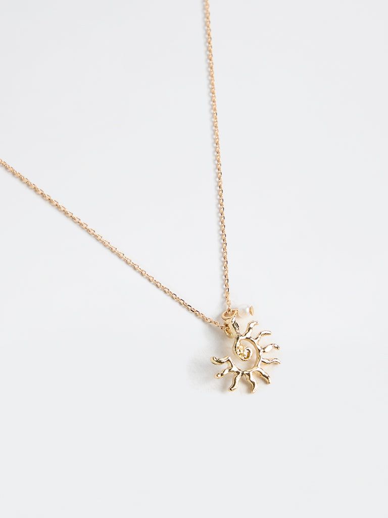Westside Accessories Gold Sun Pendant Chain Necklace