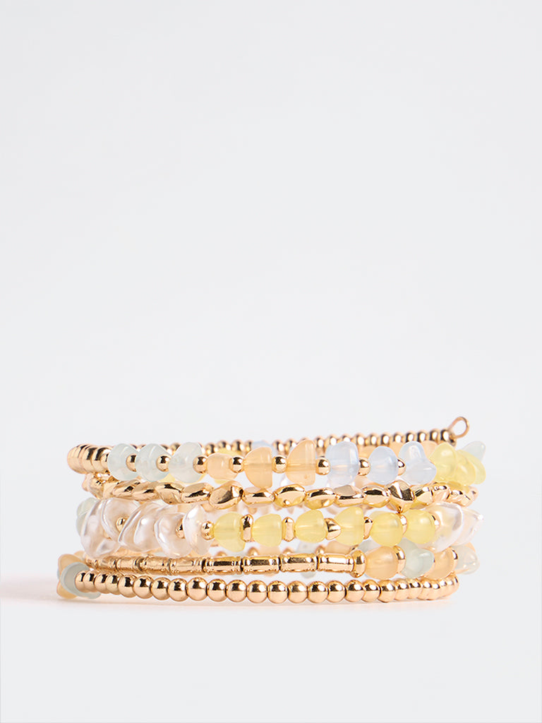 Westside Accessories Multi Color Beaded Coil Bracelet