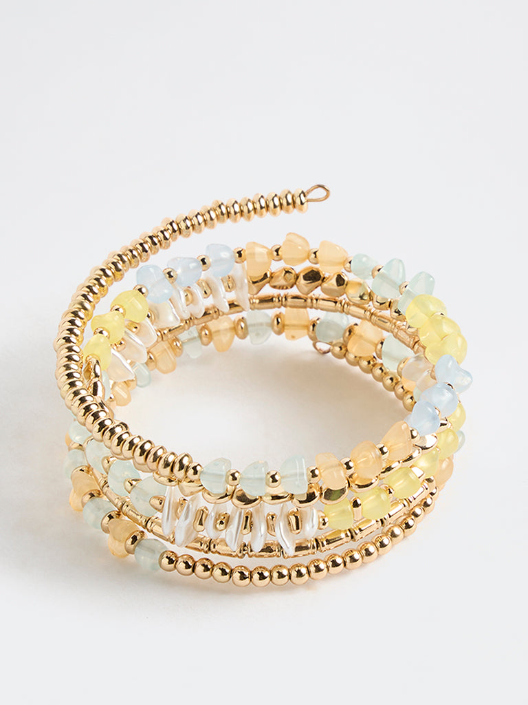 Westside Accessories Multi Color Beaded Coil Bracelet