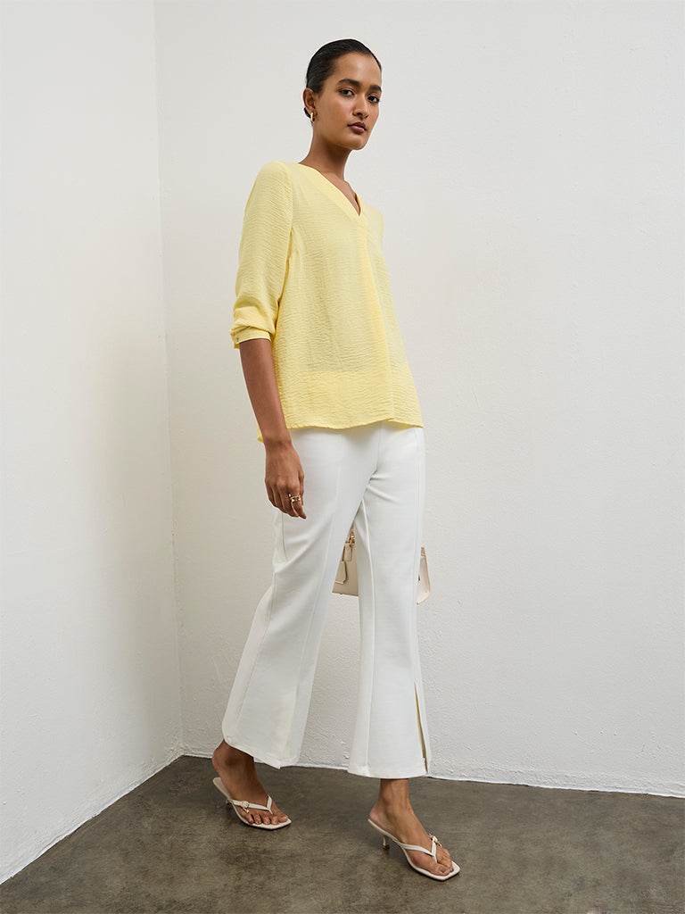 Wardrobe Yellow Crinkle-Textured Blouse