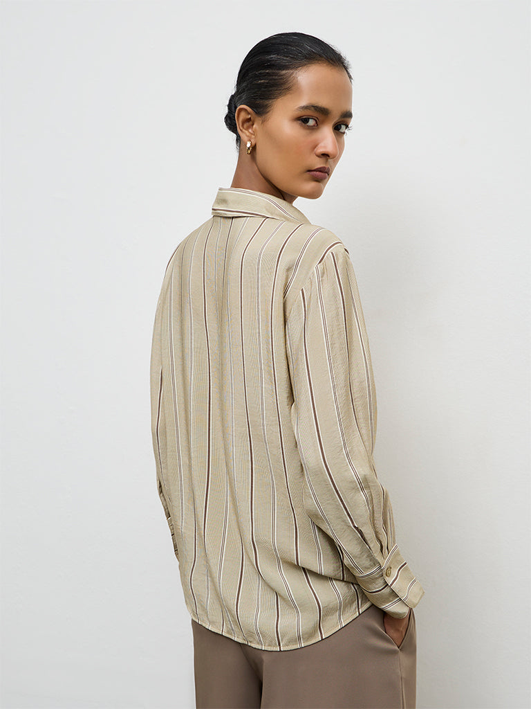 Wardrobe Green Stripe Shirt