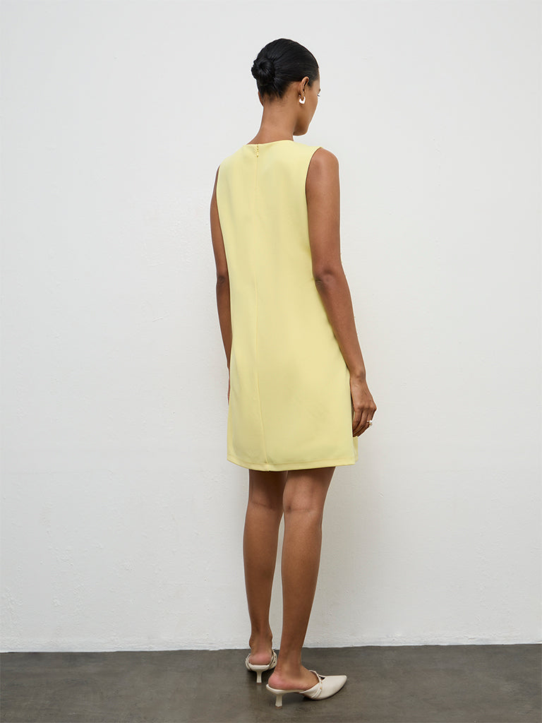 Wardrobe Yellow Embellished Straight Dress