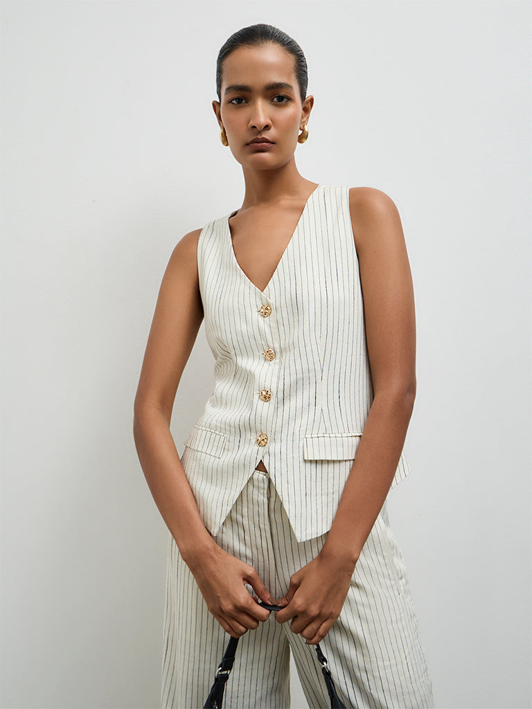 Wardrobe Off-White Striped Waistcoat
