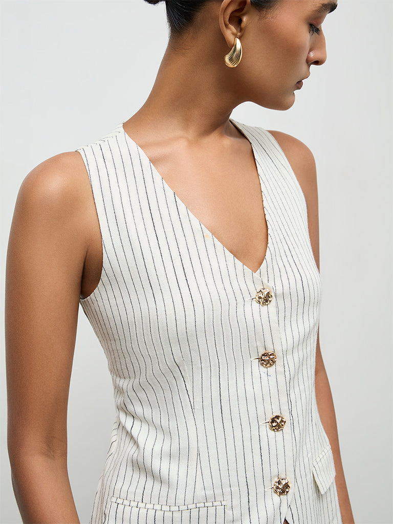 Wardrobe Off-White Striped Waistcoat