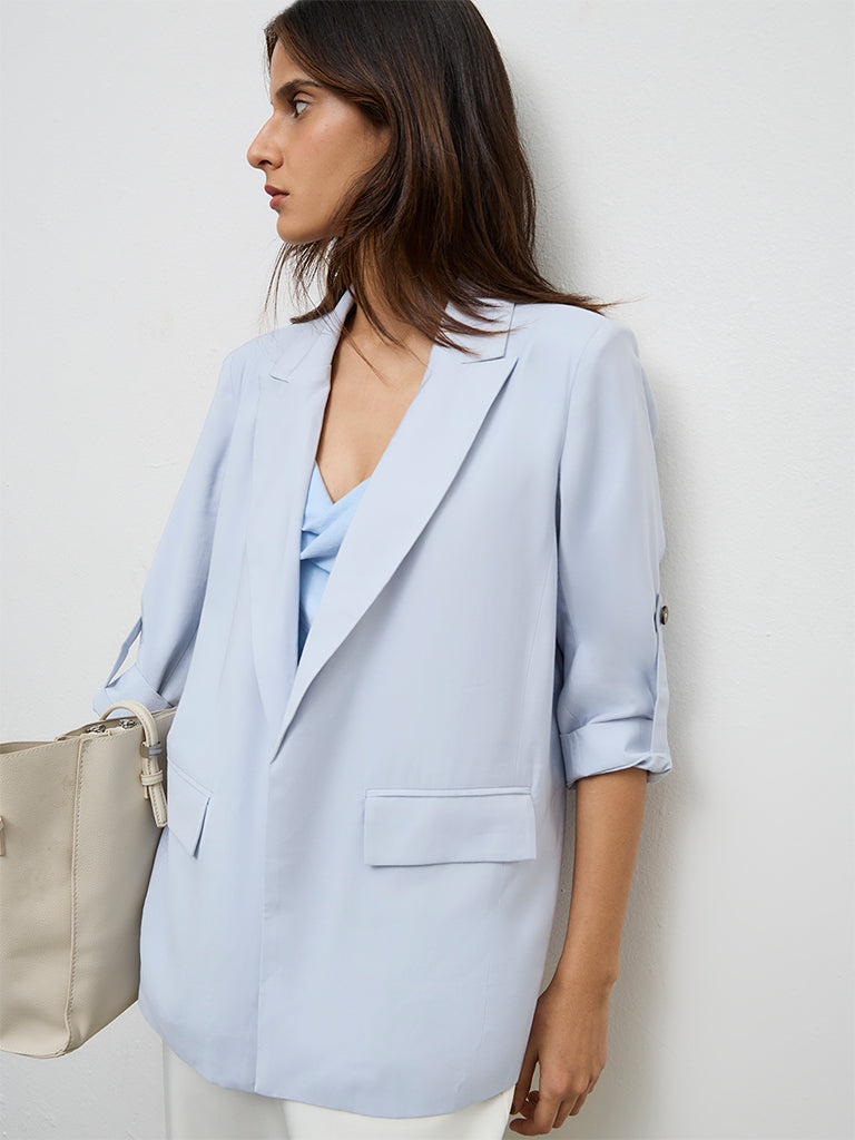 Wardrobe Light Blue Solid Blazer