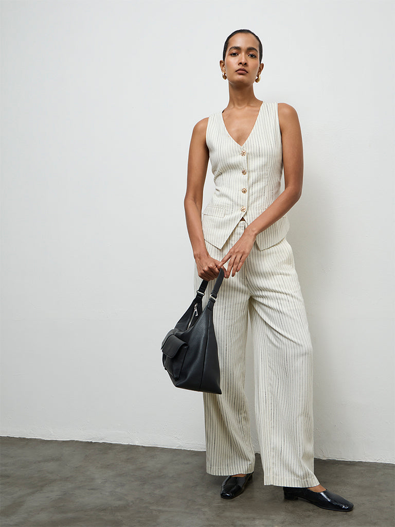 Wardrobe Off-White Striped High-Rise Trousers
