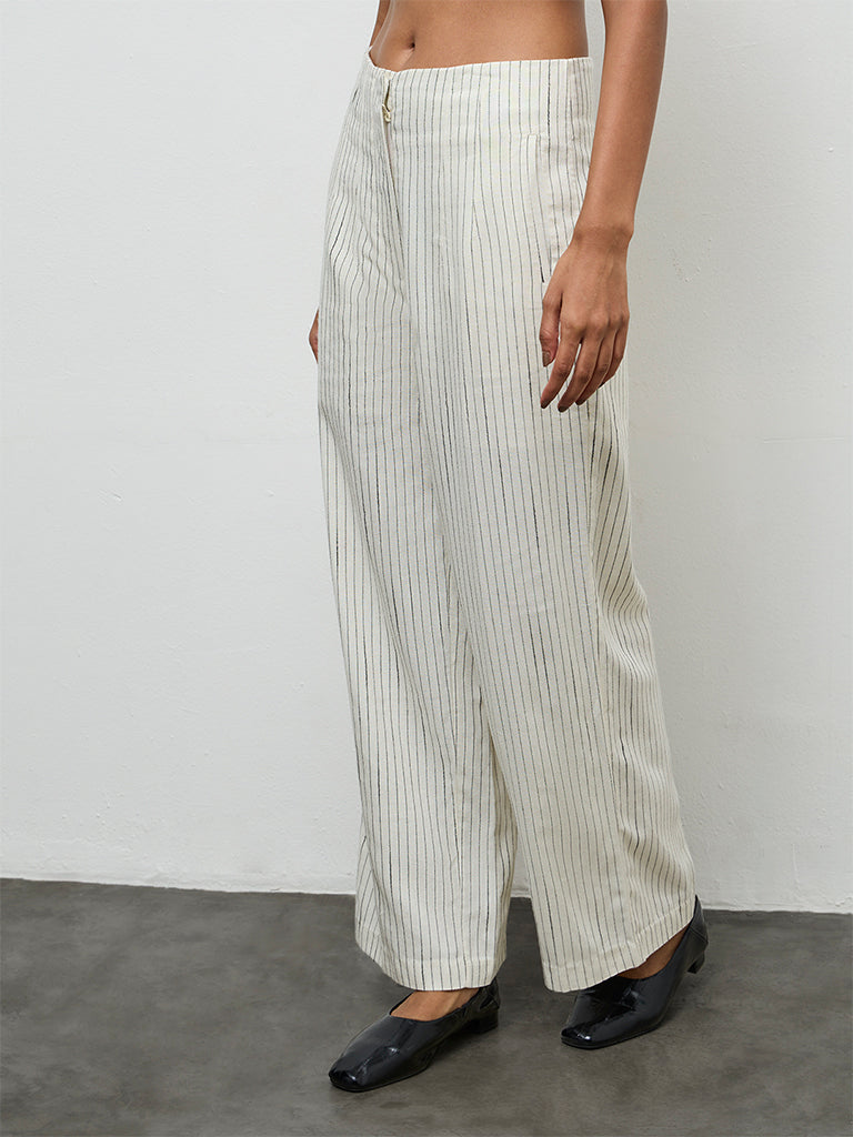 Wardrobe Off-White Striped High-Rise Trousers
