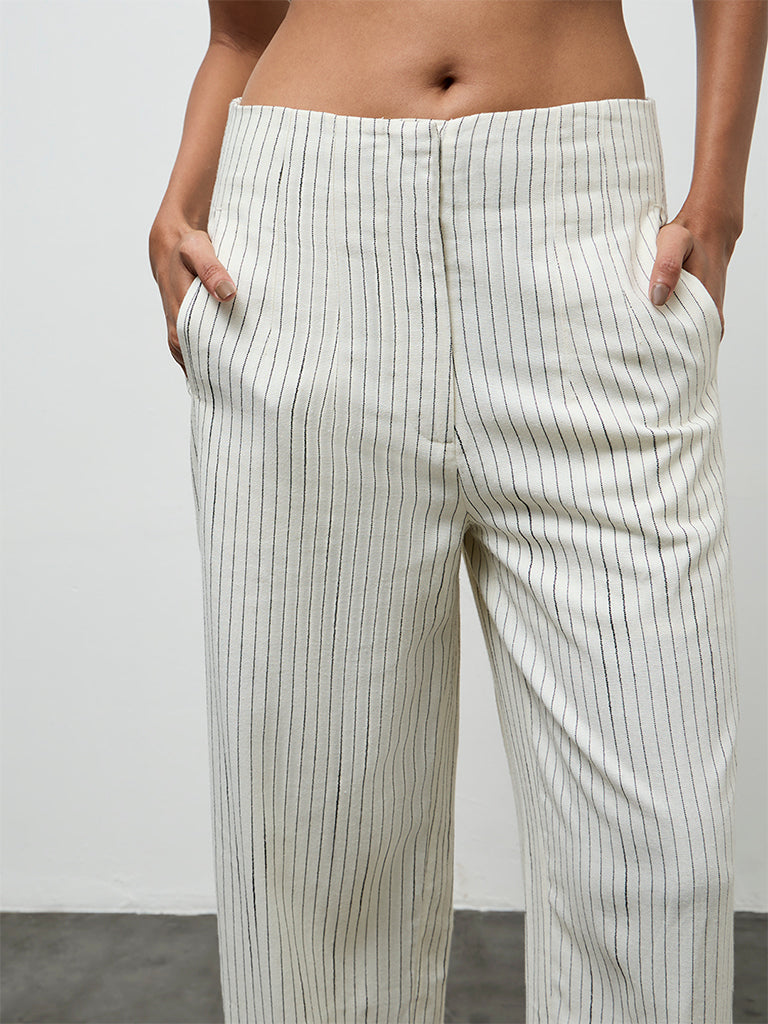 Wardrobe Off-White Striped High-Rise Trousers