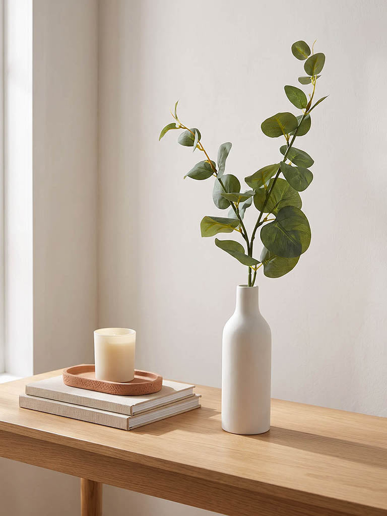 Westside Home Green Artificial Eucalyptus Leaf Stem