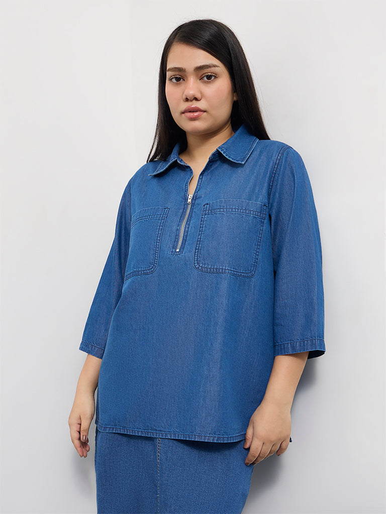 Gia Blue Denim Top